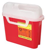 BD Medical Systems 305443 Sharps Collector, Side Entry, 5.4 Quart Capacity, 10.75" Height x 12" Width x 4.5" Depth, Red (Pack of 20)