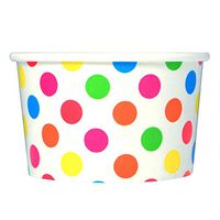 [50 Count] Rainbow Paper Ice Cream Cups - 4 oz Polka Dot Dessert Bowls - Comes In Many Colors & Sizes! Frozen Dessert Supplies