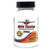 Milk Thistle Standardized Extract 250mg 80% Sylimarin * 200 Capsules 100% Natural - by EarhNaturalSupplements