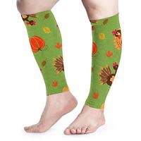 BLongTai Turkey and Pumpkin Calf Compression Sleeve Men Womens Running Leg Sleeve for Shin Splint Muscle Pain Relief (1 Pair)