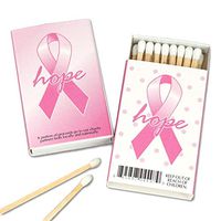 Breast Cancer Awareness Matches for Charity Walks - Pink Ribbon Giveaways (Set of 50 Matchboxes)