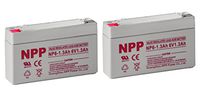 NPP NP6-1.3Ah 6 Volt 1.3Ah SLA Sealed Lead Acid Battery with F1 Style Terminals / （2pcs）