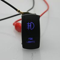 UXOXAS 5Pin LASER fog light Rocker Switch ON-OFF LED Light 20A 12V Blue with wires to install