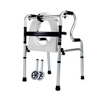 Rolling Walkers Walker Elderly Help Can Sit Light Folding Walker Aluminum Alloy Anti-Slip Anti-Fall Elderly Auxiliary Rehabilitation Equipment (Color : Silver, Size : 565176cm)