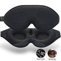 2020 Upgraded Sleep Eye Mask for Women Men, Soft Lycra Material Eye mask for Sleeping 3D Contoured Cup Sleep Mask & Blindfold,100% Black Out Light Sleeping Mask for Travel, Nap, Yoga-1Pack(Black)