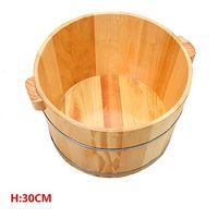 ERHANG Foot Massagers Pedicure Basin Flat Cedar Foot Bath Tub with Cover Massage Barrel Household Cleaning Supplies,C