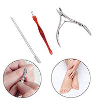 3Pcs Stainless Steel Pedicure Dead Skin Nail Pusher Remover Clipper Nipper Cuticle Tool