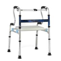 Walkers Auxiliary Aluminum Armrest Folding Elderly Disabled Walking Stick Four Feet Rehabilitation 2 Color 53cm 45cm 74cm MUMUJIN (Color : Blue)