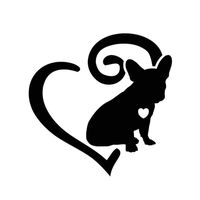 856store The Latest Cartoon French Bulldog Frenchie Love Heart Vinyl Decal Car Auto Adhesive Sticker Black