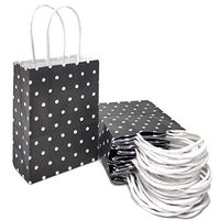 25 PCS Gift Bags Mini Black Paper Bags with Handles for Party Supplies by ADIDO EVA（6 x 4.3 x 2.3 in）