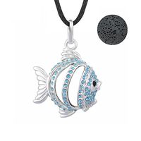 Lava Stone Necklace (Sparkling Fish)