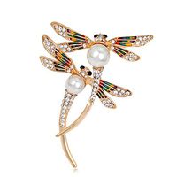 Women Rhinestone Dragonfly Insect Brooch Lapel Collar Pin Elegant Jewelry Gift Fashion Novelty Creation Aesthetic Woman Girl Jewerly Design Style Womans