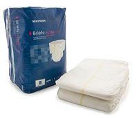 McKesson Ultra Plus Disposable Adult Incontinent Brief, White, Bariatric Tab Closure, Heavy Absorbency, Size: Bariatric XXX-Large, Packaged: 8 Per Bag, 4 Bags Per Case, 32 Total