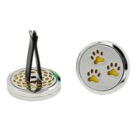 Iuhan Aromatherapy Car Diffuser Vent Clip, Essential Oil Car Diffuser Vent Clip Locket Stainless Steel Diffuser Locket-Dog Foot Print(H)