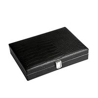 LS-Cigarette Cigar Box - Cigar Box Cedar Wood Portable Crocodile Pattern Leather Cigar humidor Cigar Set /& (Color : Black)
