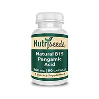 Nutriseeds Natural B15 Pangamic Acid from Apricot Seeds- Oxygen Delivery Supplement for Energy,Stamina and Focus- 90 Capsules