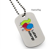 Latex Allergy Medical Alert ID Dog Tag