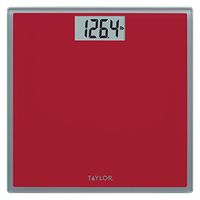 Taylor Digital Glass Bathroom Scale (Crimson w/ Grey Trim)