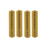 4Piece Yellow Color AAA NiCd 600mAh 1.2V Rechargeable Battery