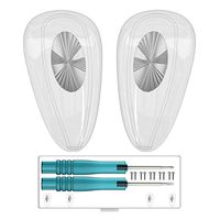 Metal and Soft Silicone Air Chamber Eyeglass Nose Pads, Eyeglass Repair Kit, Micro Screwdriver, 14mm Air Bag Glasses Nose Pads (Blue, 3 Pair)