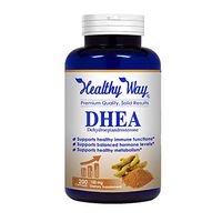 Healthy Way Pure DHEA 100mg Max Strength 200 Capsules Promotes Balanced Hormone Levels- NON-GMO USA Made