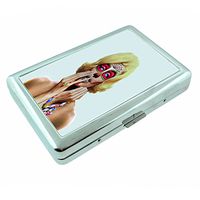 Marilyn Monroe Sugar Skull Vintage Metal Silver Cigarette Case Holder Wallet RFID-blocking