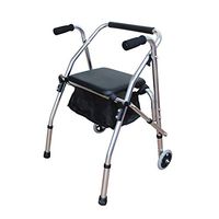 ODR Rollator Walker with Seat, Foldable Height Adjustable Mobility Rolling Walker with 2 Casters for Adult, Senior, Elderly & Handicap Outdoor Use,Silver