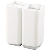 Boardwalk 0107 Snap-it Hinged Carryout Containers, Foam, 1 Medium Compartment, 8 x 8 x 3, White (Case of 200)