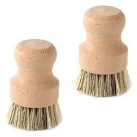Natural Fiber Pot Brush, SourceTon Durable Untreated Beechwood Handle with Heat Resistant Union Fiber Head