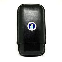 Genuine Leather US Air Force Cigar Case 3-Finger with 3 Cigar Holders - Pocket-Sized Cigar Case for Travel, Gifts for Men by Cigar Cutters by Jim