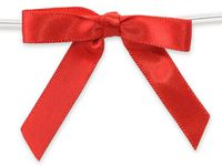 RED 2" Pre-Tied Satin Bowswith 4-1/2" Twist Ties~ 3/8" ribbon 20 unit, 12 pack per unit.