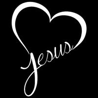 Jesus Heart Vinyl Decal Sticker|Cars Trucks Vans Walls Laptops Cups|White|