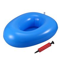 ROSENICE Washable Portable Air Inflation PVC Bed Pan Blue Bedridden Elderly Inflatable Bedpans Medical Urinals with Inflator