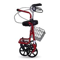 RXRENXIA Four Wheeled Rollator Walker with Cable Brakes, Padded Seat and Backrest, Underseat Basket, Lightweight Foldable Aluminium Frame, Lockable Brakes, Walking Mobility Aid, Swivel Wheels