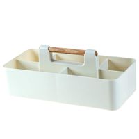 LiboboDesktop Storage Box Cosmetic Skin Care Products Plastic Storage Rack (White)