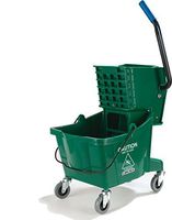 Carlisle 3690809 Commercial Mop Bucket with Side Press Wringer, 26 Quart Capacity, Green
