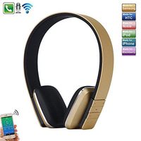 Wireless Bluetooth Headphones with Mic, TechCode Headphone Enjoy Great Sound and Comfort from Your Smartphone, Tablet, Laptop and All Bluetooth Devices-Cordless On Ear Stereo Headset (Gold)