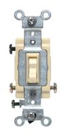 Leviton 54503-2I 15 Amp, 120/277 Volt, Toggle Framed 3-Way AC Quiet Switch, Commercial Grade, Grounding, Ivory