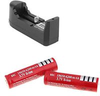 2 pcs of 18650 Rechargeable Battery and Charger