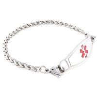 Adults Steel Medical Alert ID Bracelet - Custom Engraving Included - Choose Size & Color - Wheat