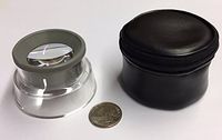 Stand Magnifier with 6X Adjustable Focus Aspheric Lens, Comes with Storage Case, Ideal for Collectors, and Inspection.