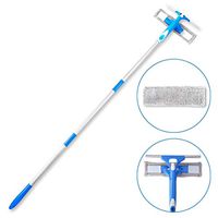 Professional Window Squeegee Cleaner with Scrubber, 58" Extension Pole, 3 in 1 Telescopic Window Washing Equipment with Spray Head, Glass Cleaning Tools for Indoor/Outdoor High Window