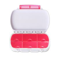 Caszel Foldable Waterproof 6 Slot Daily Pill Box Portable Travel Medicine Storage Organizer Vitamin Container Pill Dispensers