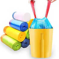 WanJiaXinHui 8 Gallon Drawstring Trash Bags,Medium Kitchen Garbage Bags,Strong Rubbish Bags for Home,Office,Car,60 Count Random One Color