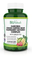 Bio Naturals Garcinia Cambogia Premium HCA Weight Loss Pills For Women & Men – 100% Natural Diet Supplement & Appetite Suppressant w/ Raspberry Ketones, Green Coffee Bean & Green Tea – 60 Capsules