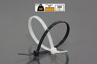 BuyCableTies 17" Standard Indoor/Outdoor Cable Ties - 50 lb Rated - Black - UV Resistant - 100 per bag