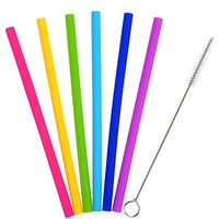 🌹 6 Pack Reusable Silicone Drinking Straws for 30 oz Tumblers RTIC/Yeti - Extra Long Flexible Straws (A)