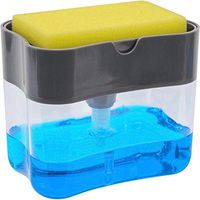 BITA 1PC 2-in-1 Sponge Box With Soap Dispenser Double Layer Kitchen Plastic Soap Dispenser Sponge Scrubber Holder Case Boite Rangement