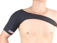 SX547 Sports Magnetic Single Shoulder Brace Support Strap Wrap Belt Band Pad - Black