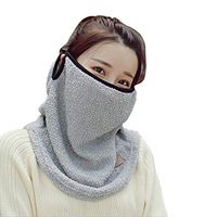 Flyusa Women Soft Thicken Warm Face Mask Fleece Neck Gaiter Warmer Face Mask for Winter,Grey